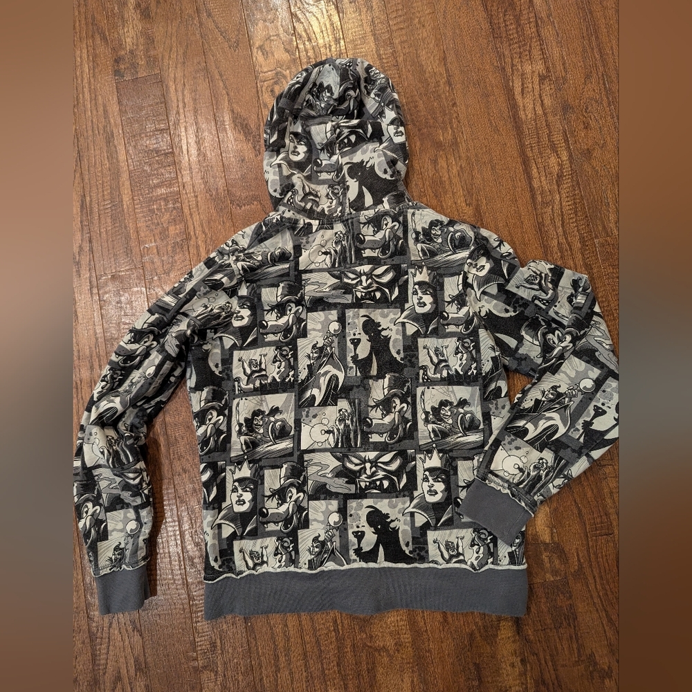 Disney Parks Women's Disney Villains Full Zip Hoodie in gray Sz L - Picture 3 of 10